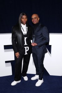 NEW YORK, NEW YORK - DECEMBER 04: Law Roach and Sean Damian Tucker attend the Footwear News Achievement Awards (FNAAs) 2024 at Cipriani South Street on December 04, 2024 in New York City. (Photo by Craig Barritt/Footwear News via Getty Images)