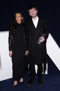 NEW YORK, NEW YORK - DECEMBER 04: Alissia Benveniste and Phileo Landowski attends the Footwear News Achievement Awards (FNAAs) 2024 at Cipriani South Street on December 04, 2024 in New York City. (Photo by Craig Barritt/Footwear News via Getty Images)