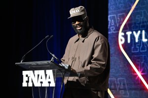 NEW YORK, NEW YORK - DECEMBER 04: Tobe Nwigwe speaks onstage during the Footwear News Achievement Awards (FNAAs) 2024 at Cipriani South Street on December 04, 2024 in New York City. (Photo by Roy Rochlin/Footwear News via Getty Images)