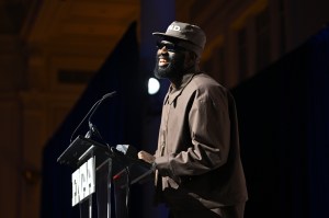 NEW YORK, NEW YORK - DECEMBER 04: Tobe Nwigwe speaks onstage during the Footwear News Achievement Awards (FNAAs) 2024 at Cipriani South Street on December 04, 2024 in New York City. (Photo by Roy Rochlin/Footwear News via Getty Images)