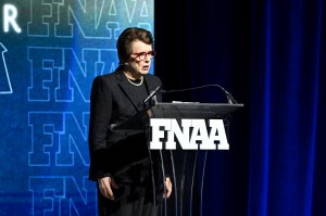 NEW YORK, NEW YORK - DECEMBER 04: Billie Jean King attends the Footwear News Achievement Awards (FNAAs) 2024 at Cipriani South Street on December 04, 2024 in New York City. (Photo by Roy Rochlin/Footwear News via Getty Images)