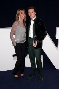 NEW YORK, NEW YORK - DECEMBER 04: Nina Garcia and Edgardo Osorio attend the Footwear News Achievement Awards (FNAAs) 2024 at Cipriani South Street on December 04, 2024 in New York City. (Photo by Craig Barritt/Footwear News via Getty Images)