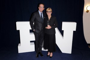 NEW YORK, NEW YORK - DECEMBER 04: Marc Fisher and Susan Itzkowitz attend the Footwear News Achievement Awards (FNAAs) 2024 at Cipriani South Street on December 04, 2024 in New York City. (Photo by Craig Barritt/Footwear News via Getty Images)