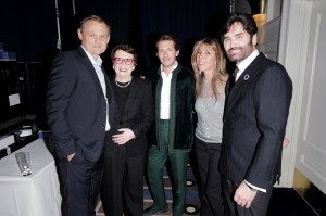 NEW YORK, NEW YORK - DECEMBER 04: (L-R) Bjorn Gulden, Billie Jean King, Edgardo Osorio, Nina Garcia and Michael Atmore attend the Footwear News Achievement Awards (FNAAs) 2024 at Cipriani South Street on December 04, 2024 in New York City. (Photo by Craig Barritt/Footwear News via Getty Images)