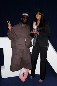 NEW YORK, NEW YORK - DECEMBER 04: Tobe Nwigwe and Angel Reese attend the Footwear News Achievement Awards (FNAAs) 2024 at Cipriani South Street on December 04, 2024 in New York City. (Photo by Craig Barritt/Footwear News via Getty Images)