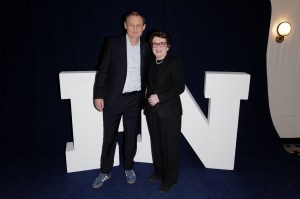 NEW YORK, NEW YORK - DECEMBER 04: Bjorn Gulden and Billie Jean King attends the Footwear News Achievement Awards (FNAAs) 2024 at Cipriani South Street on December 04, 2024 in New York City. (Photo by Craig Barritt/Footwear News via Getty Images)