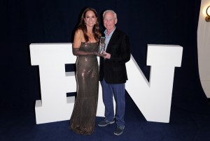 NEW YORK, NEW YORK - DECEMBER 04: David Weinberg and Brooke Burke attend the Footwear News Achievement Awards (FNAAs) 2024 at Cipriani South Street on December 04, 2024 in New York City. (Photo by Craig Barritt/Footwear News via Getty Images)