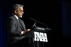 NEW YORK, NEW YORK - DECEMBER 04: Kenneth Cole speaks onstage during the Footwear News Achievement Awards (FNAAs) 2024 at Cipriani South Street on December 04, 2024 in New York City. (Photo by Roy Rochlin/Footwear News via Getty Images)