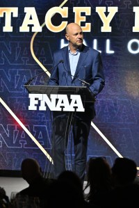 NEW YORK, NEW YORK - DECEMBER 04: Jamie Nordstrom speaks onstage during the Footwear News Achievement Awards (FNAAs) 2024 at Cipriani South Street on December 04, 2024 in New York City. (Photo by Roy Rochlin/Footwear News via Getty Images)