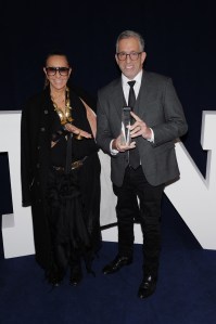 NEW YORK, NEW YORK - DECEMBER 04: Donna Karan and Kenneth Cole attends the Footwear News Achievement Awards (FNAAs) 2024 at Cipriani South Street on December 04, 2024 in New York City. (Photo by Craig Barritt/Footwear News via Getty Images)