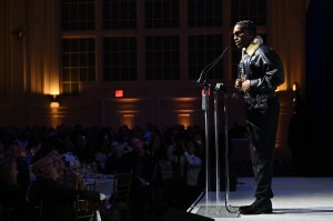 NEW YORK, NEW YORK - DECEMBER 04: A$AP Rocky speaks onstage at the Footwear News Achievement Awards (FNAAs) 2024 at Cipriani South Street on December 04, 2024 in New York City. (Photo by Roy Rochlin/Footwear News via Getty Images)