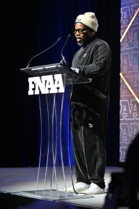 NEW YORK, NEW YORK - DECEMBER 04: Emory Jones speaks onstage during the Footwear News Achievement Awards (FNAAs) 2024 at Cipriani South Street on December 04, 2024 in New York City. (Photo by Roy Rochlin/Footwear News via Getty Images)