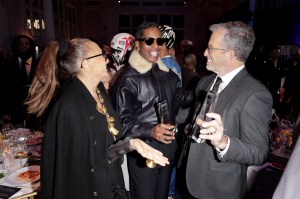 NEW YORK, NEW YORK - DECEMBER 04: (L-R) Donna Karan, A$AP Rocky and Kenneth Cole attends the Footwear News Achievement Awards (FNAAs) 2024 at Cipriani South Street on December 04, 2024 in New York City. (Photo by Craig Barritt/Footwear News via Getty Images)