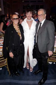 NEW YORK, NEW YORK - DECEMBER 04: (L-R)  Donna Karan, Rihanna and Kenneth Cole attend the Footwear News Achievement Awards (FNAAs) 2024 at Cipriani South Street on December 04, 2024 in New York City. (Photo by Craig Barritt/Footwear News via Getty Images)