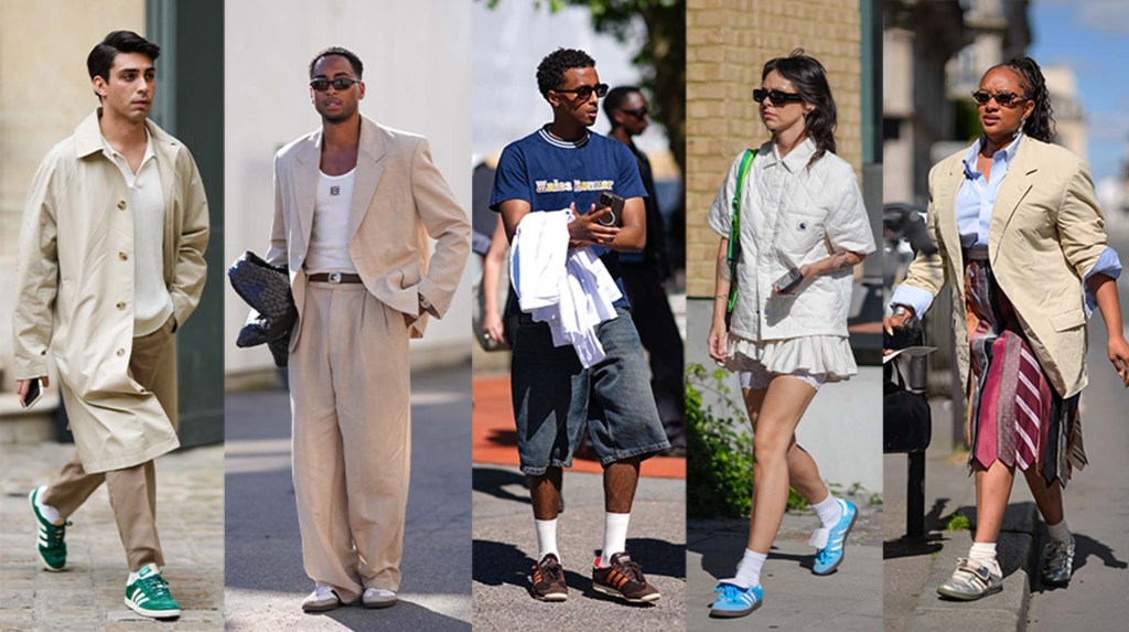 Fashion Week wearing various Adidas shoes