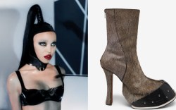 FKA Twigs in her "Perfect Stranger" music video and McQueen's Hoof boot