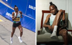 Hellen Obiri Boston Marathon 2024 On Prototype Shoes