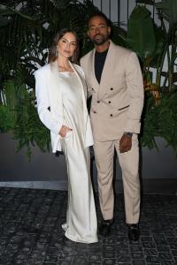 Nina Seničar, Jay Ellis at the Brunello Cucinelli Dinner at Chateau Marmont on December 5, 2024 in Los Angeles, California.