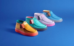 The four shoes included in the 2024 Clarks x Pokémon collection.