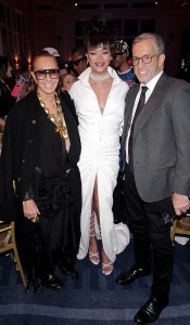 NEW YORK, NEW YORK - DECEMBER 04: (L-R)  Donna Karan, Rihanna and Kenneth Cole attend the Footwear News Achievement Awards (FNAAs) 2024 at Cipriani South Street on December 04, 2024 in New York City. (Photo by Craig Barritt/Footwear News via Getty Images)