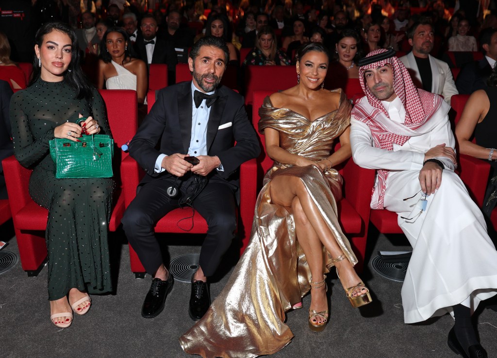 Georgina Rodríguez, José Bastón, Eva Longoria and Mohammed Al Turki attends the Opening Ceremony at the Red Sea International Film Festival 2024 on December 05, 2024 in Jeddah, Saudi Arabia. (Photo by Daniele Venturelli/Getty Images for The Red Sea International Film Festival)