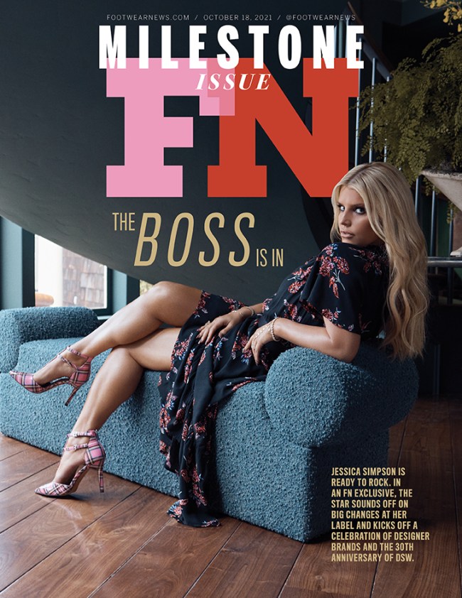 jessica simpson shoe business owner, footwear news interview magazine cover