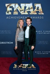 NEW YORK, NEW YORK - DECEMBER 04: Nina García and Edgardo Osorio attend Footwear News Achievement Awards (FNAAs) 2024 at Cipriani South Street on December 04, 2024 in New York City.  (Photo by Roy Rochlin/Footwear News via Getty Images)