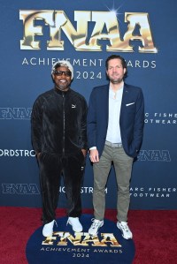 NEW YORK, NEW YORK - DECEMBER 04: Emory Jones and Arne Freundt attend Footwear News Achievement Awards (FNAAs) 2024 at Cipriani South Street on December 04, 2024 in New York City.  (Photo by Roy Rochlin/Footwear News via Getty Images)