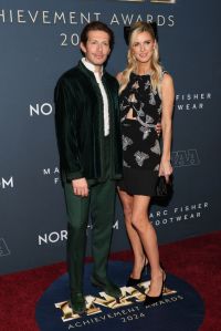 NEW YORK, NEW YORK - DECEMBER 04: (L-R) Edgardo Osorio and Nicky Hilton attend the 38th Annual Footwear News Achievement Awards at Cipriani South Street on December 04, 2024 in New York City. (Photo by Dia Dipasupil/Getty Images)