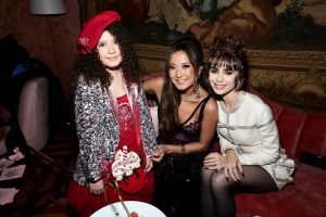 NEW YORK, NEW YORK - DECEMBER 15: (L-R) Clementine Benstock, Ashley Park, and Lily Collins attend the Emily In Paris French Consulate Red Carpet at French Consulate on December 15, 2022 in New York City. (Photo by Jamie McCarthy/Getty Images for Netflix)