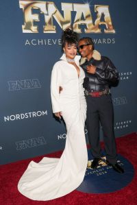 NEW YORK, NEW YORK - DECEMBER 04: (L-R) Rihanna and A$AP Rocky attend the 38th Annual Footwear News Achievement Awards at Cipriani South Street on December 04, 2024 in New York City. (Photo by Dia Dipasupil/Getty Images)