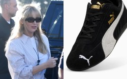 Jennifer Lawrence, Puma, Speedcat OG, sneakers, black and white, suede, leather, World Series