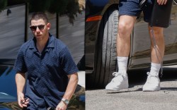 Nick Jonas, Nike, Air Force 1s, all-white, leather, sneakers, classic, Kith