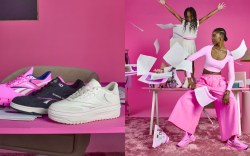 Campaign photos from the Reebok x Barbie collection.