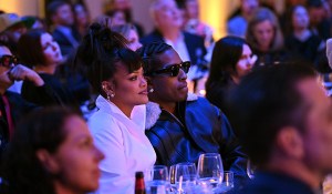 NEW YORK, NEW YORK - DECEMBER 04: Rihanna and A$AP Rocky attend Footwear News Achievement Awards (FNAAs) 2024 at Cipriani South Street on December 04, 2024 in New York City.  (Photo by Roy Rochlin/Footwear News via Getty Images)