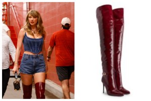 Taylor Swift, red thigh high boots, Chiefs Game, Travis Kelce, Kansas City