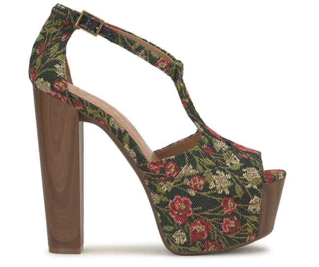 Jessica Simpson Dany T-Strap Platform Sandal in "Garden Tapestry."